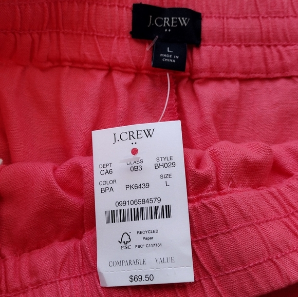 NWT J. Crew Women's Linen Blend Vacation Boho Drawstring Waist High Rise Shorts - Picture 12 of 15